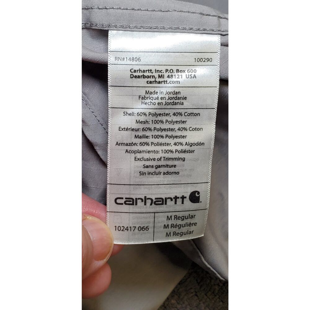 Carhartt Force Ridgefield Men's Sz M Gray Relaxed Fit Short Sleeve Button-Up - Picture 5 of 8